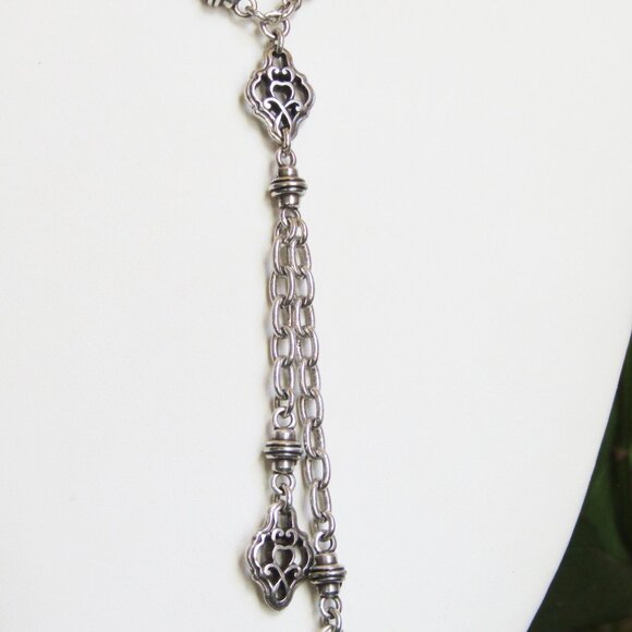 Brighton 30" Long Tassle Necklace Silver - Picture 3 of 4